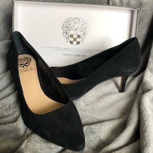 Black, true suede Vince Camuto heels